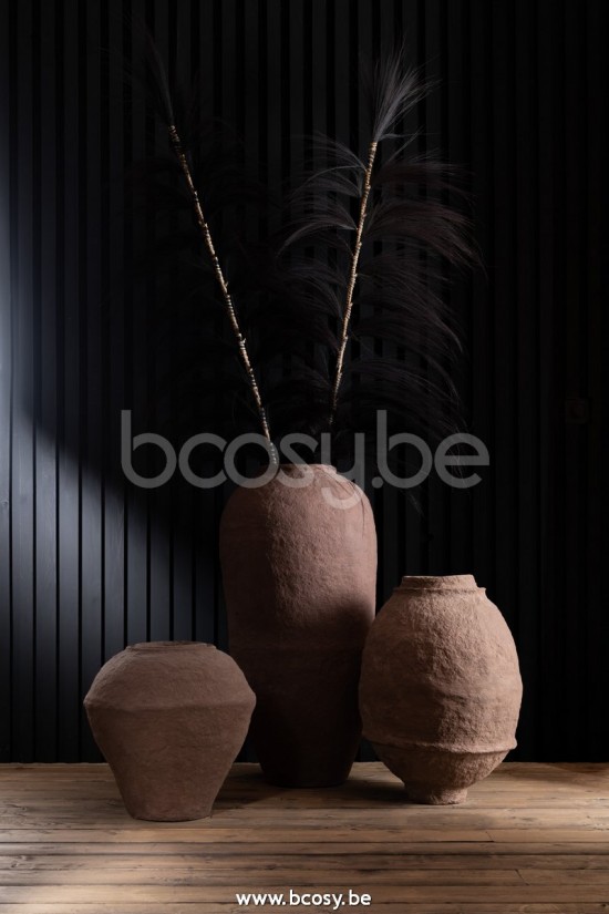 Jline Jarron Papel Mache Marron Medium