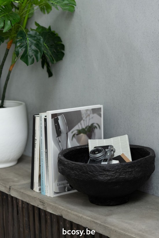 Jline Cuenco Papel Mache Negro Large.