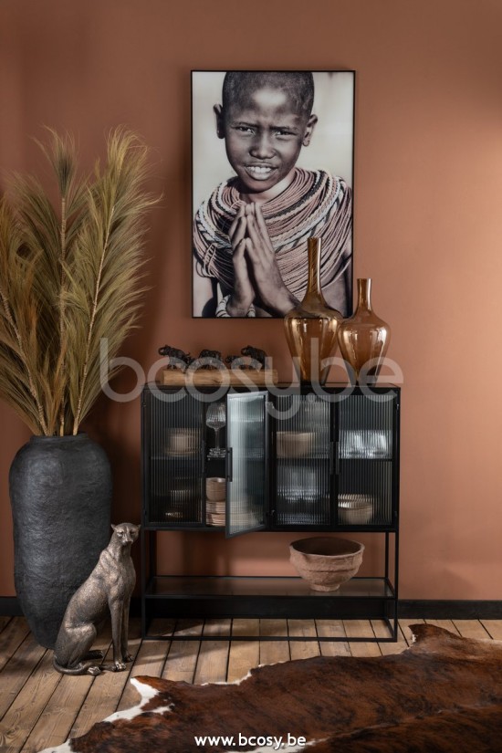 Jline Jarron Papel Mache Negro Large