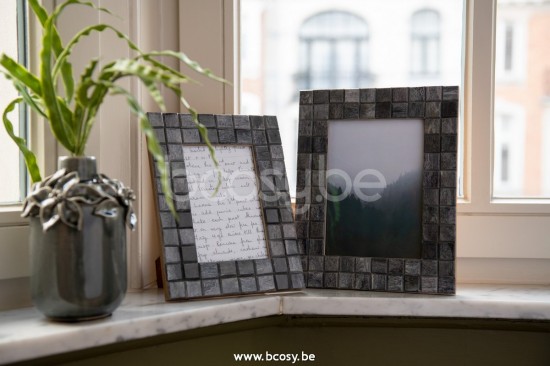 J Line Jline Portafoto Motivo Quadrato 10X15 Legno Corna Grigio Small 17X22Cm Marco Foto Motivos Cuadrado 10X15 Madera Cuerno Gris Small 17X22Cm