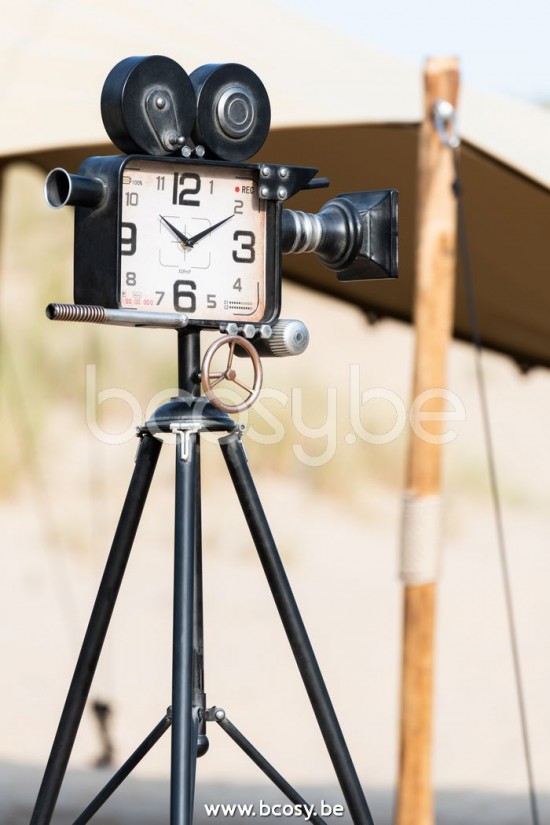 Jline Reloj Camara Pie Metal Negro