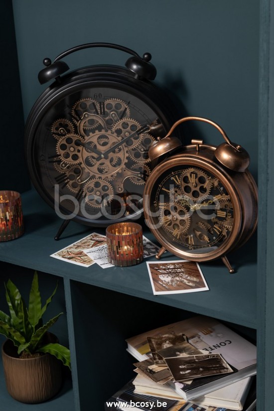 Jline Despertador Cifras Romanas Mecanismo Metal Negro Large