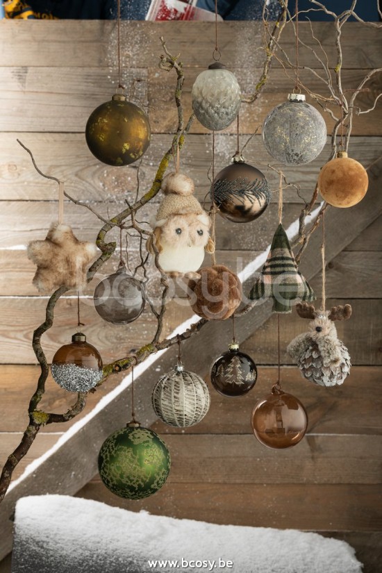 Jline Caja De 6 Bolas De Navidad Liso Transparente Gris Small