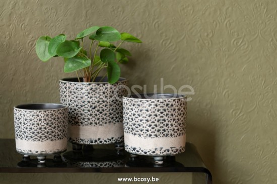 Jline Maceta Mosaico Ceramica Gris Azul Large