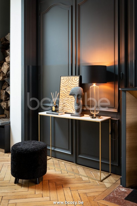 Jline Puf Oveja Pata Poliester Negro.