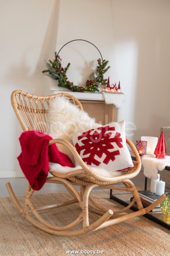 Jline Cojin Carambano Acrilica Poliester Rojo Blanco.