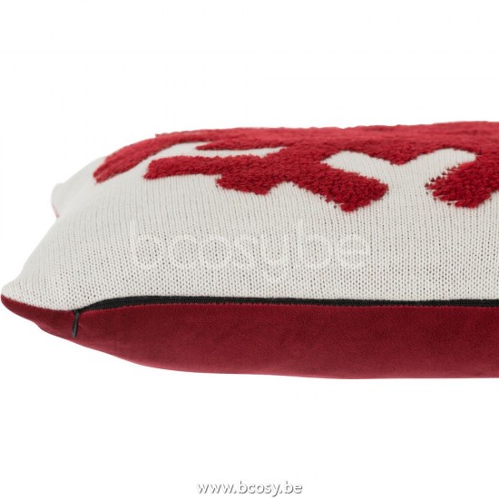 J Line coussins Jolipa Coussin Glacon Acryl Polyester Rouge Blanc.
