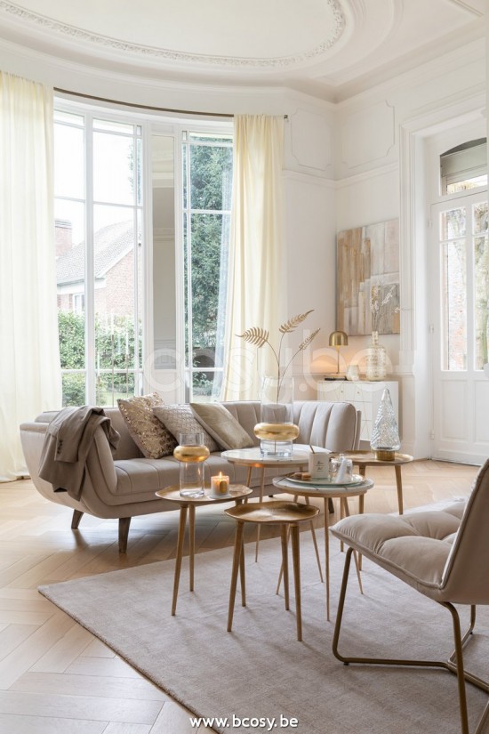 Jline Alfombra Rectangular Viscosa Algodon Beige.