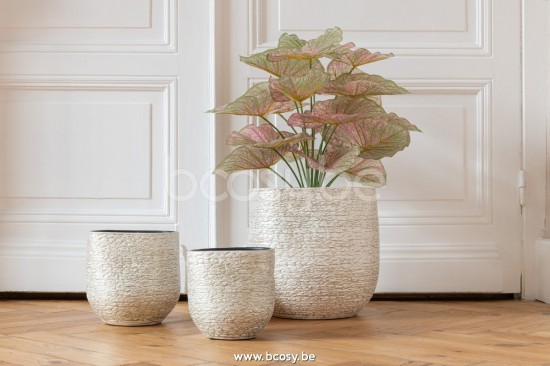 J Line Jline Portavasi Audrey Ceramica Champagne Medium Maceta Audrey Ceramica Champan Medium