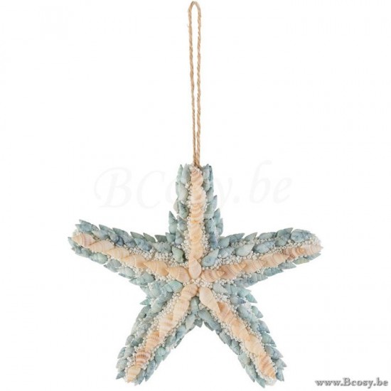 J Line 2875 Zeester Schelpen Polyfoam Beige Blauw 27H zeesterrren