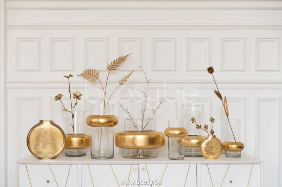 Jline Jarron Cilindro Anillo Bajo Cristal Transparente Small