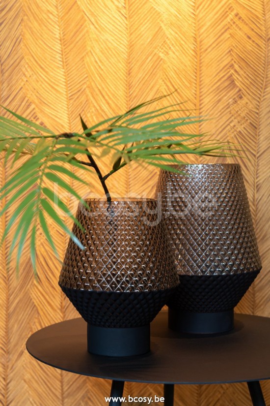 Jline Jarron Motivo Vidrio Gris Small