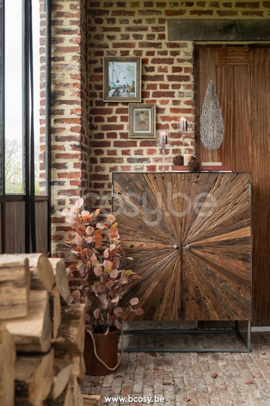 J Line Jline Cyl Candle Brown S18H cylindric candles