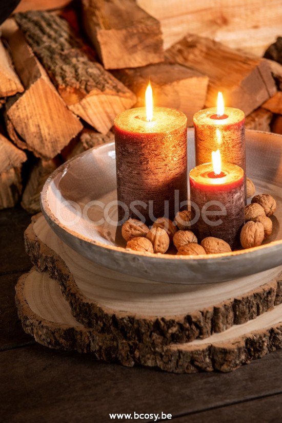 J Line Jline Candela Cilindro Marrone M 48O Vela Cilindro Braun M 48H