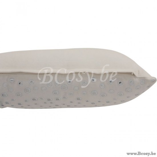 coussins Jolipa Jline Coussin Rectangulaire Miroirs Velours Blanc