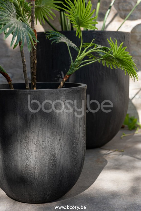 J Line Jline Set Von 3 Vasen Rund Keramik Oben Schwarz vases