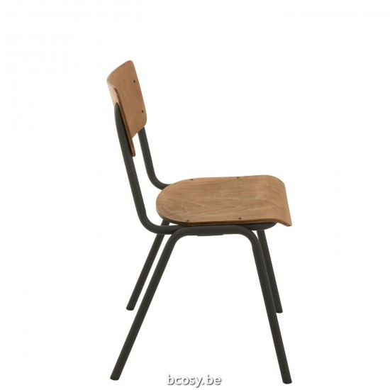 J Line chaises de repas Jolipa Chaise Bois Metal Marron.