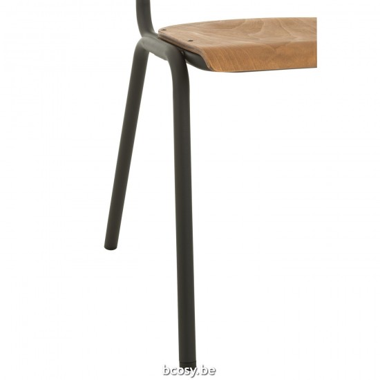 J Line Chair Wood Metal Brown dining chairs.