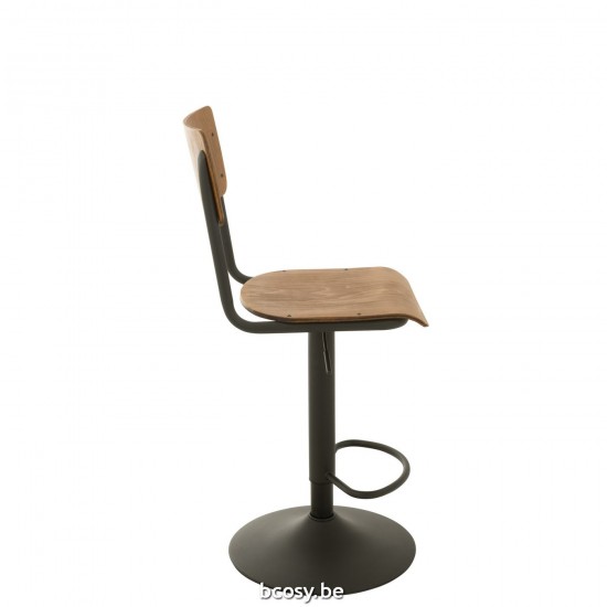 J Line chaises tabourets de bar Jolipa Chaise De Bar Bois Metal Marron.