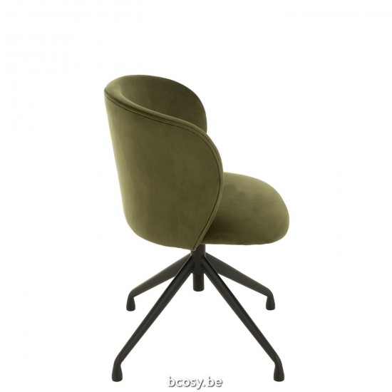 J Line chaises pivotantes Jolipa Chaise Turn Up Down Velours Vert Fonce.