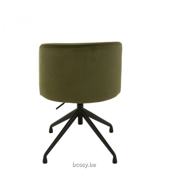 Jline Stoel Turn Up Down Fluweel Donker Groen.