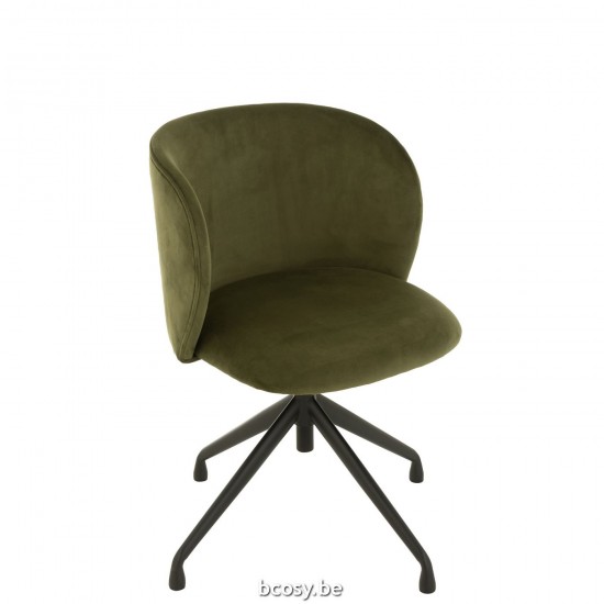 J Line Stoel Turn Up Down Fluweel Donker Groen draaistoelen JO35016.