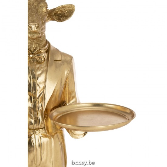 J Line elans leopards de noel Jolipa Cerf Serveur Plateau Poly Or.