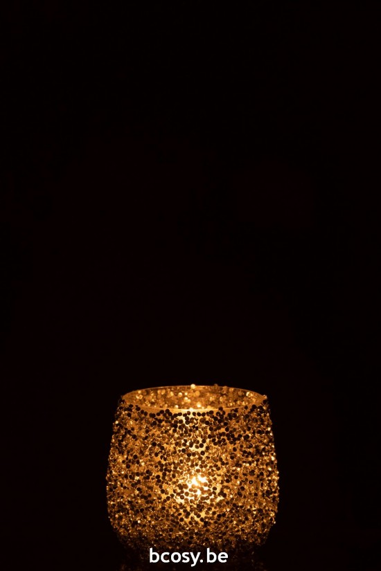 J Line photophores Jolipa Photophore Paillettes Verre Argent Small.