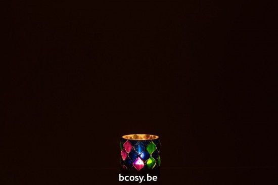 J Line photophores Jolipa Photophore Mosaic Verre Mauve Small.