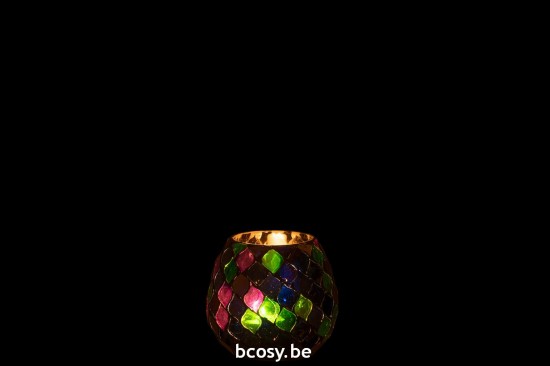 J Line photophores Jolipa Photophore Mosaic Verre Mauve Medium.