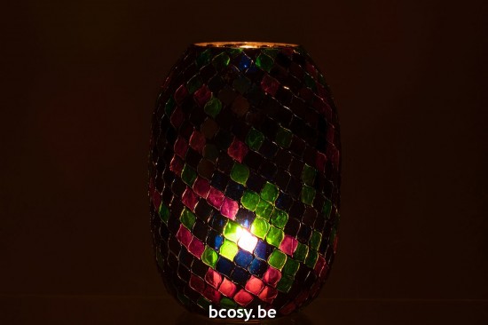 J Line photophores Jolipa Photophore Mosaic Verre Mauve Extra Large.