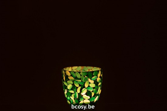 J Line photophores Jolipa Photophore Mosaic Verre Azur Small.