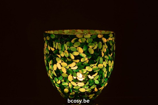 J Line photophores Jolipa Photophore Mosaic Verre Azur Small.