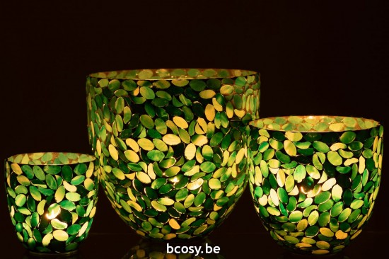 Jline Windlicht Mosaik Glas Azur Large t lichthalter teelichtleuchter teelichte.