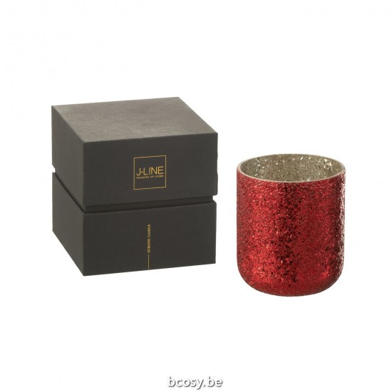 J Line Geurkaars Luxuria Rood Large 80H geurkaarsen JO35620.