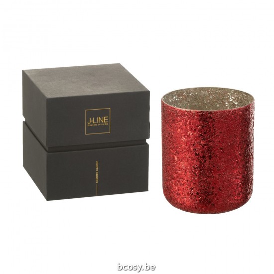 J Line Geurkaars Luxuria Rood Extra Large 120H geurkaarsen JO35621.