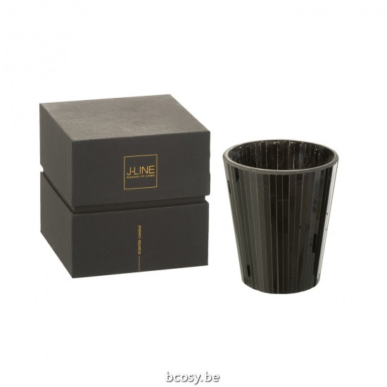 J Line Geurkaars Noa Spicy Twilight Zwart Large 60H geurkaarsen JO35648.