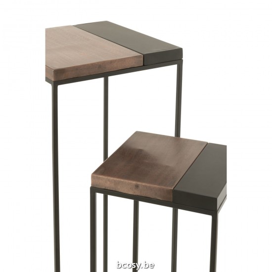 J Line Set Of 2 Side Table High Bronze Black nested side tables sidetables.