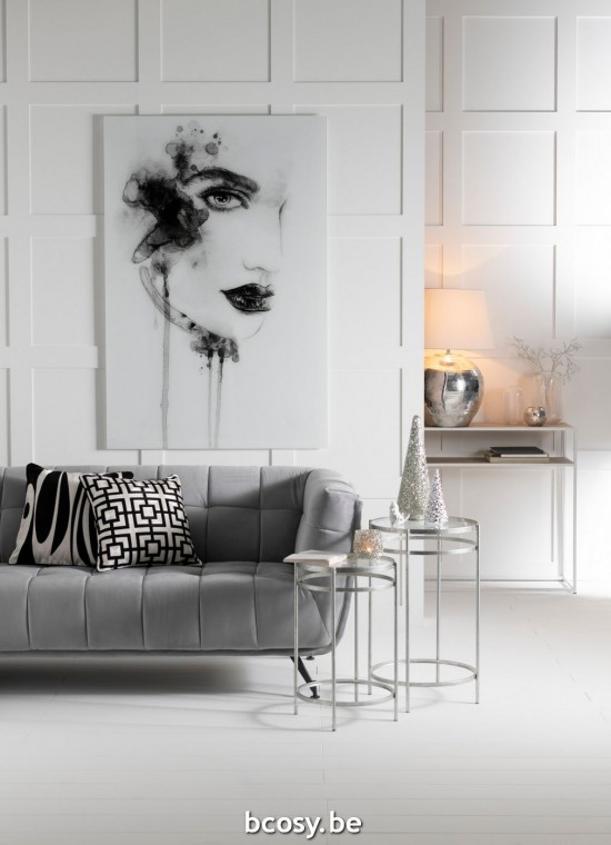 Jline Decoración De Pared Aquarel Vidrio Papel Blanco Negro.