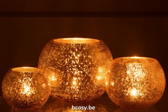 Jline Fotosforo Bola Agrietado Cristal Nacarado Oro Large.