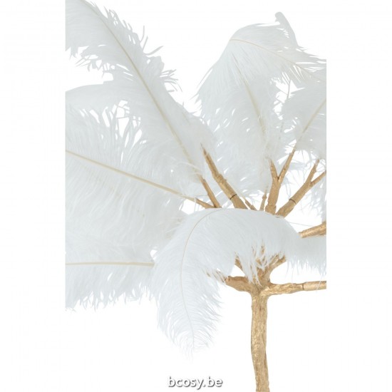 J Line arbres sapins de noel sur pied Jolipa Arbre Plumes Acier Or Blanc Large.