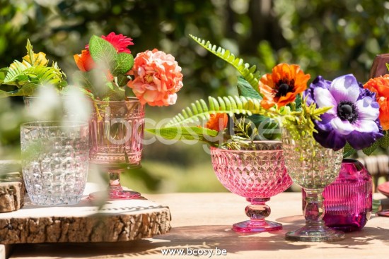 Jline Vaso Motivo En Relieve Vidrio Transparente