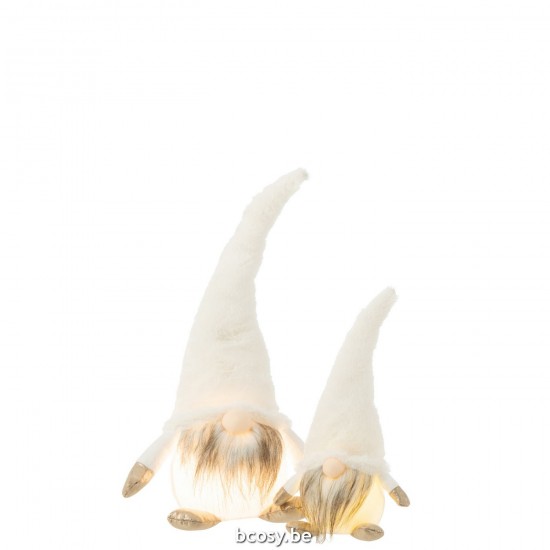 J Line Gnome Led Textile White Large santa clauses.