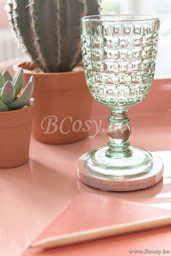 Jline Copa Motivo En Relieve Vidrio Verde Large