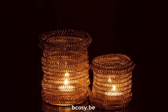 Jline Windlicht Netz Maschen Metall Gold Large t lichthalter teelichtleuchter teelichte.