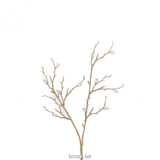 J Line Tak Stenen Plastiek Goud Transparant tak kerst kersttakken JO37569.