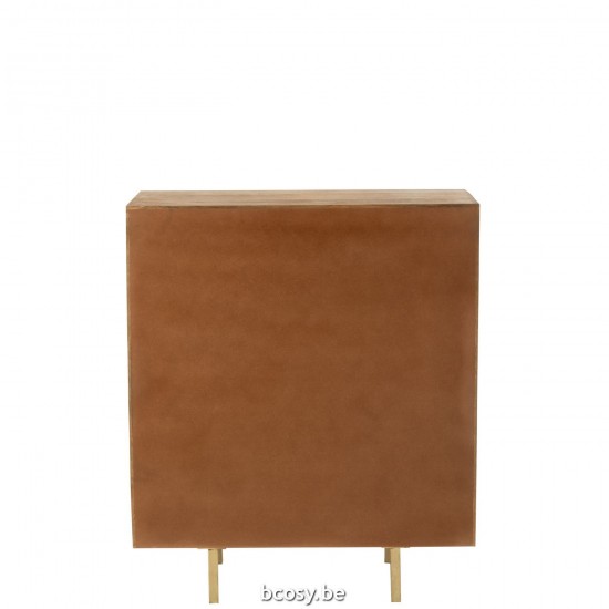Jline Kast Nino Metaal Mangohout Naturel Goud.
