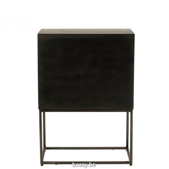 Jline Kast Pino Metaal Mangohout Bruin Grijs.