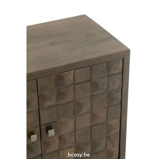 Jline Schrank Pino Auf Fuß Metall Mangoholz Braun Grau schrank.