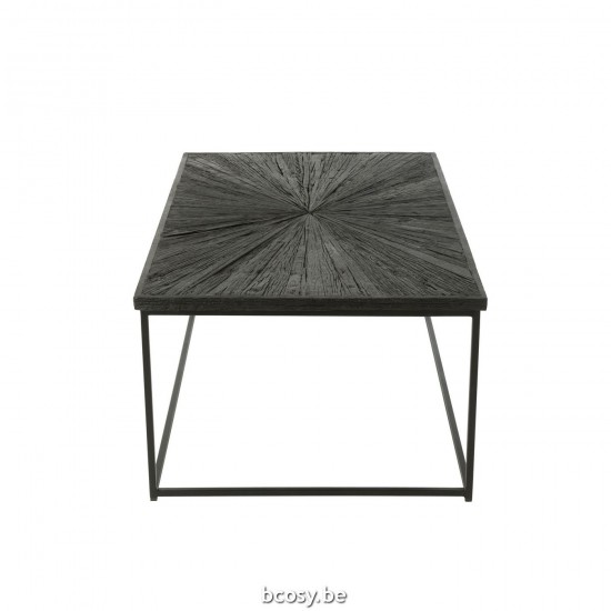 J Line tables de salon basse Jolipa Table Basse Shanil Bois Fer Noir.